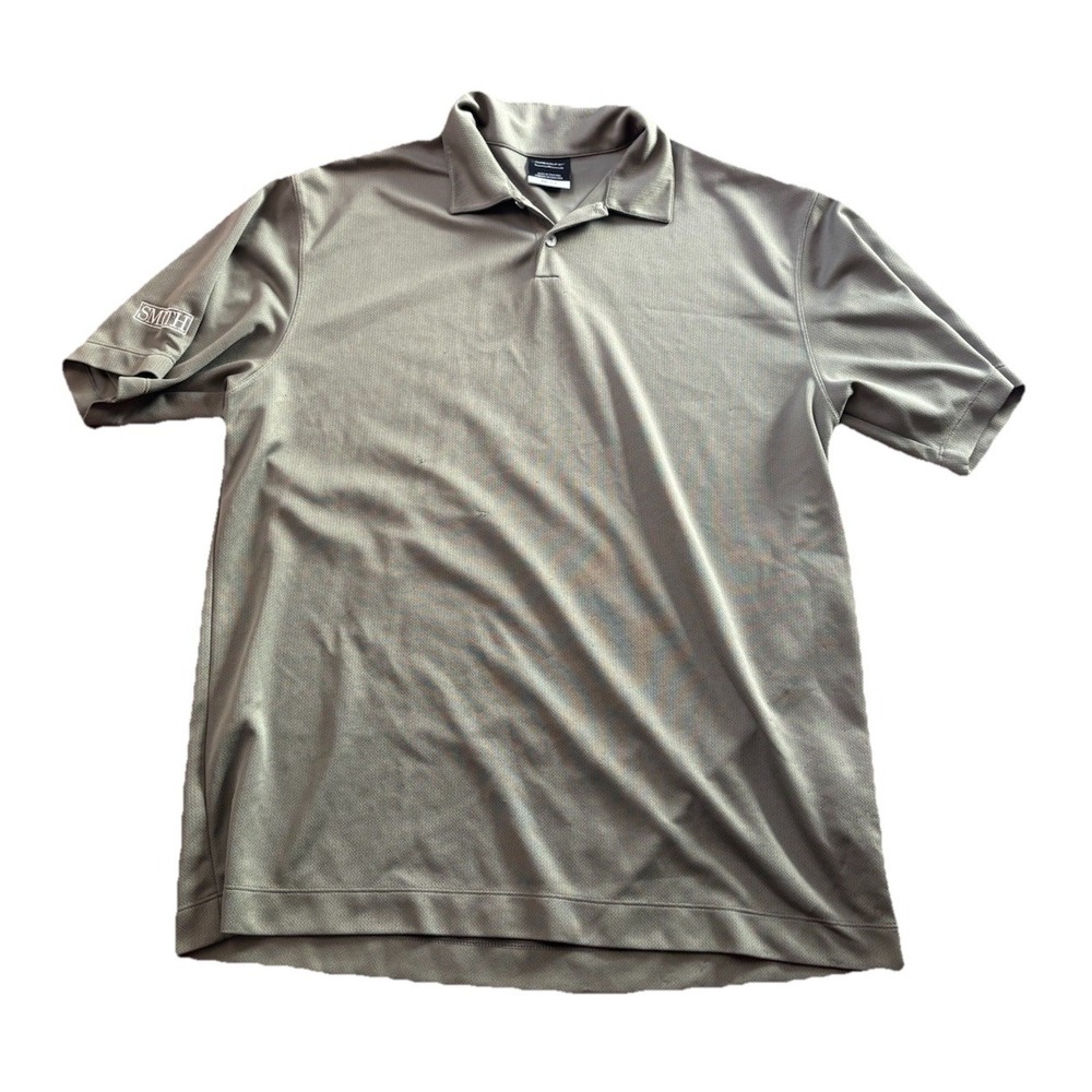 Nike Golf Mens Dri-Fit Polo Shirt Green Short Sleeve Size Large SMITH Logo